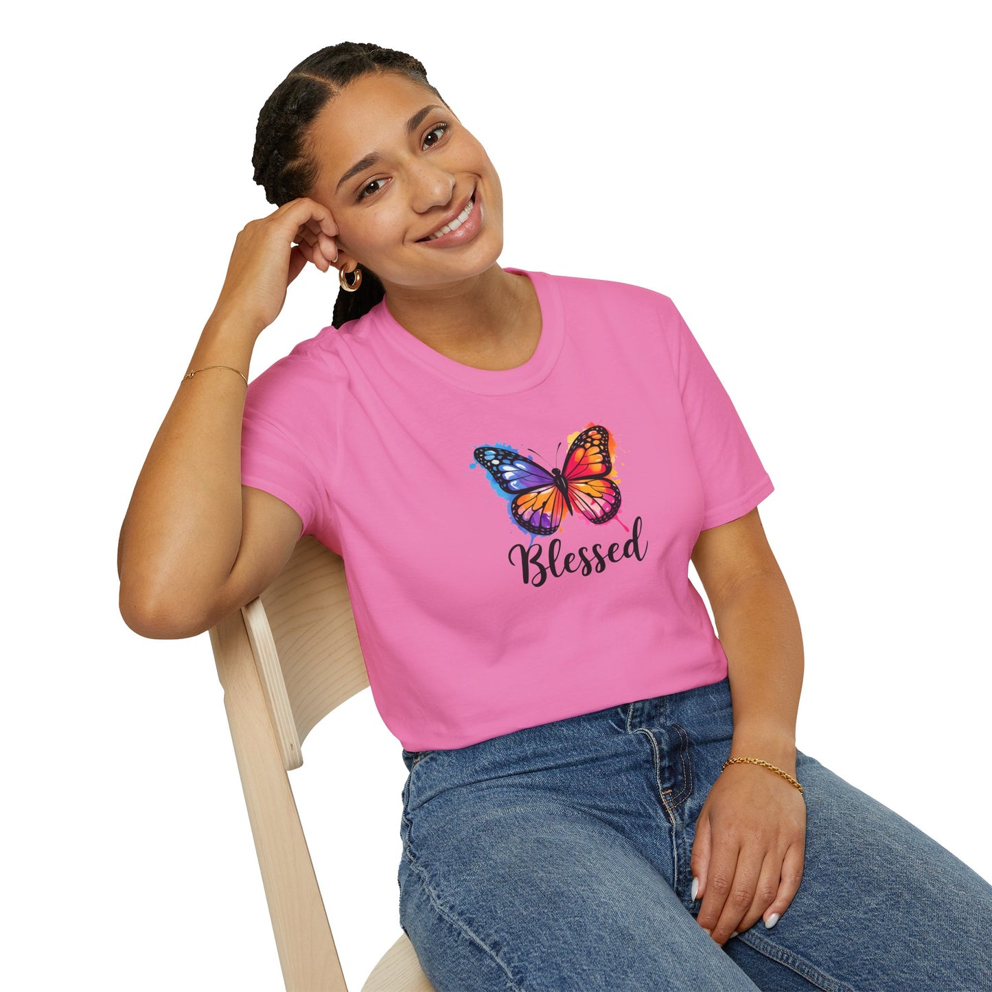 Color Splat Butterfly Unisex Softstyle T-Shirt