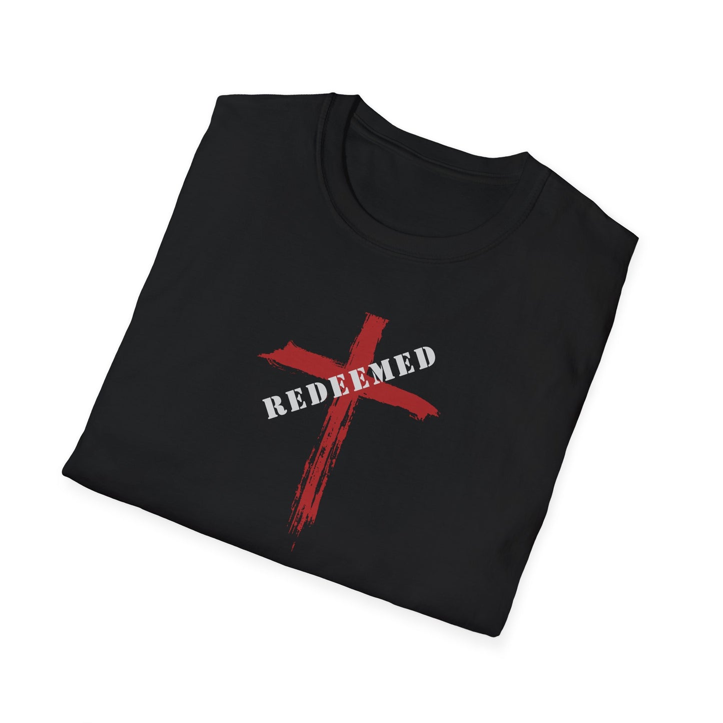 "Redeemed" Relays the message that God has paid the price for my sins through His Son's sacrifice Unisex Softstyle T-Shirt
