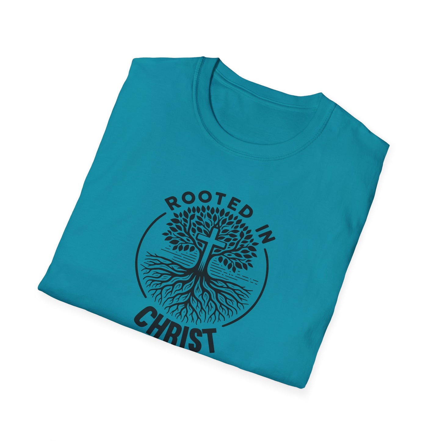"Rooted In Christ" Front Print Unisex Softstyle T-Shirt
