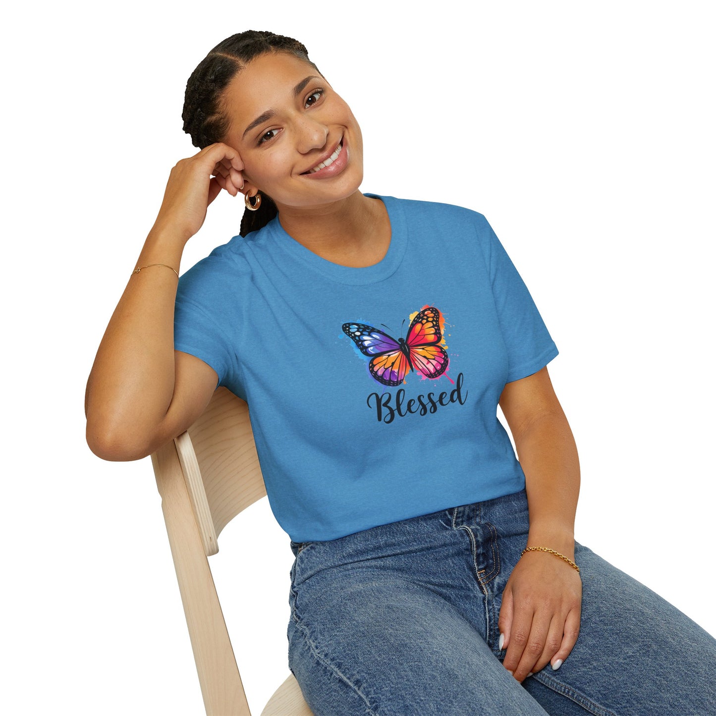 Color Splat Butterfly Unisex Softstyle T-Shirt