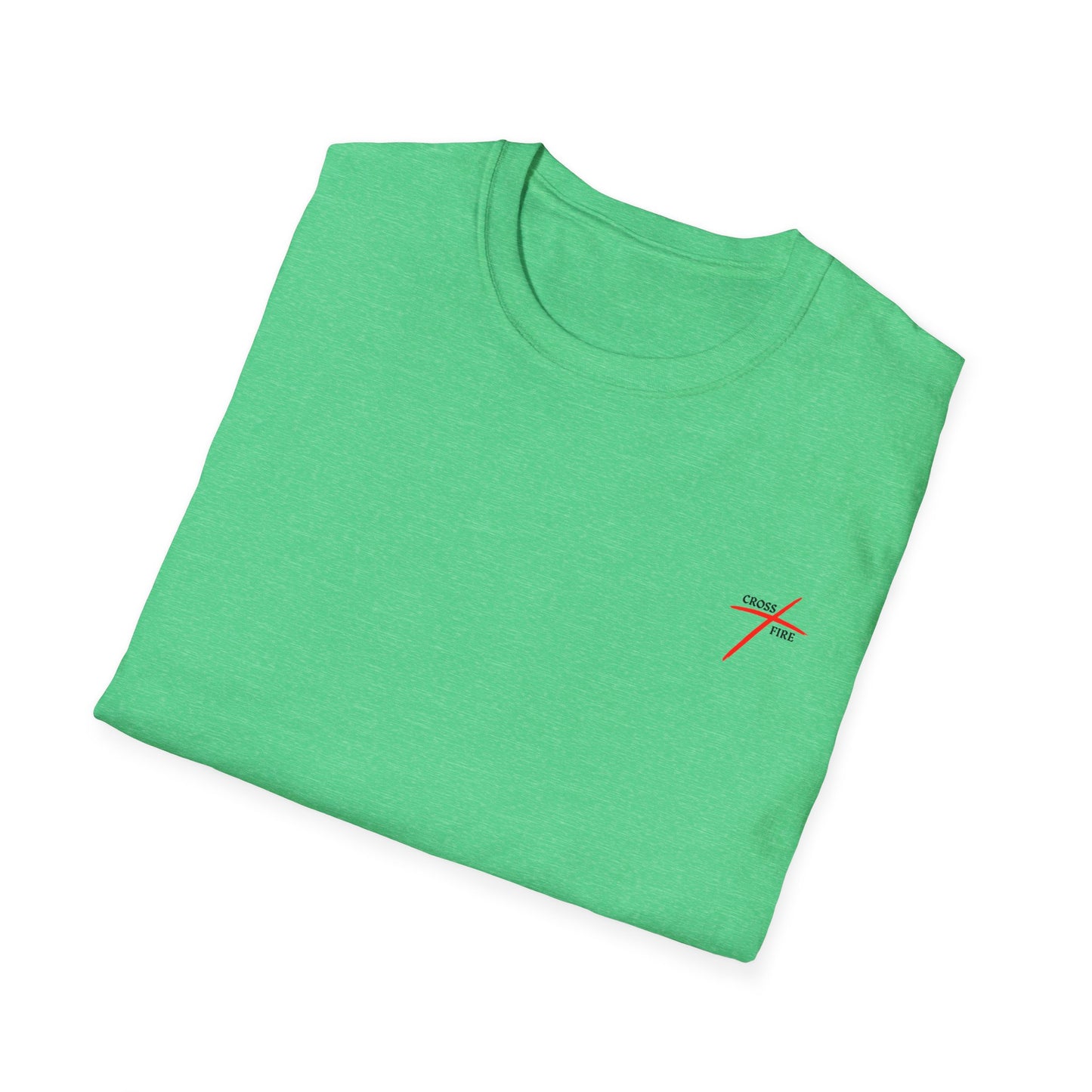 "Faith Can Move Mountains" Retro Unisex Softstyle T-Shirt Back Design