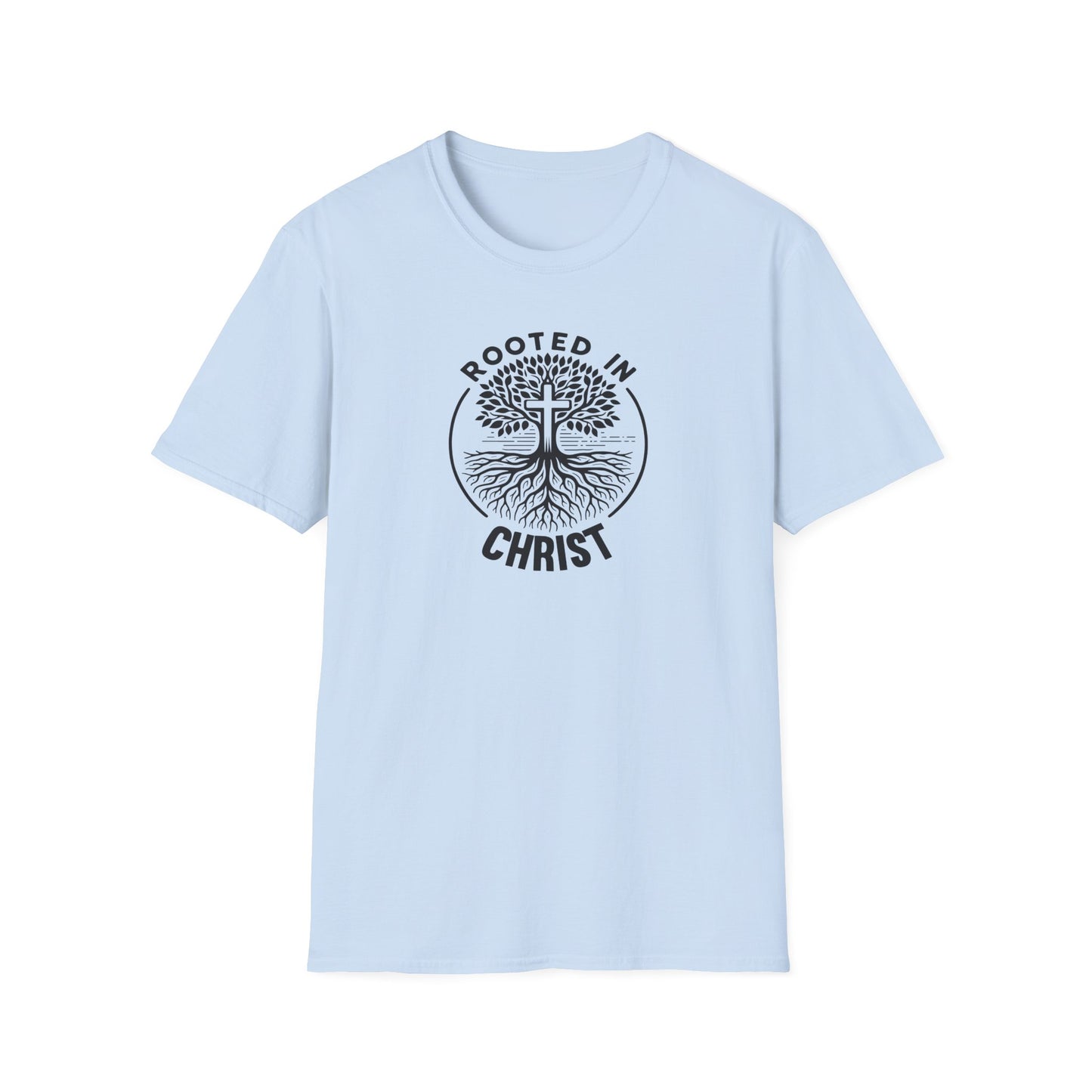 "Rooted In Christ" Front Print Unisex Softstyle T-Shirt
