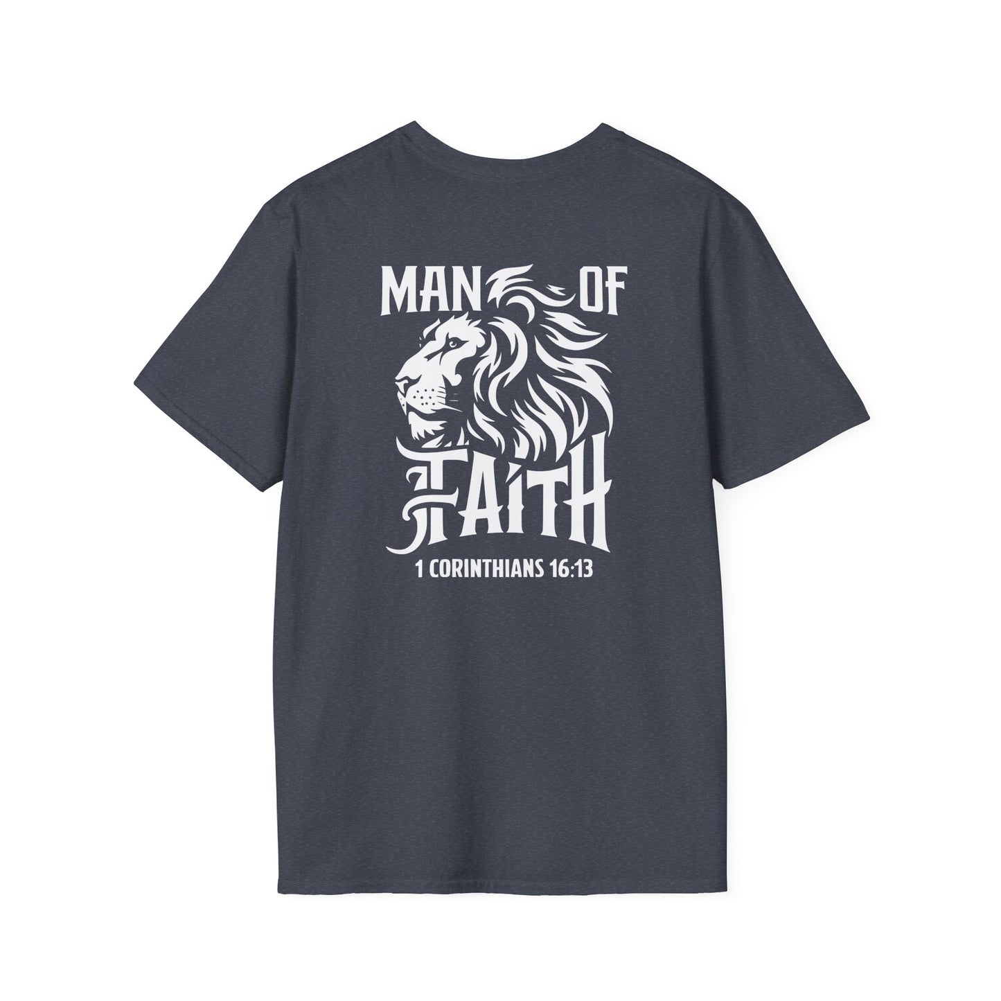 Man of Faith 1 Corth Back Print Unisex Softstyle T-Shirt