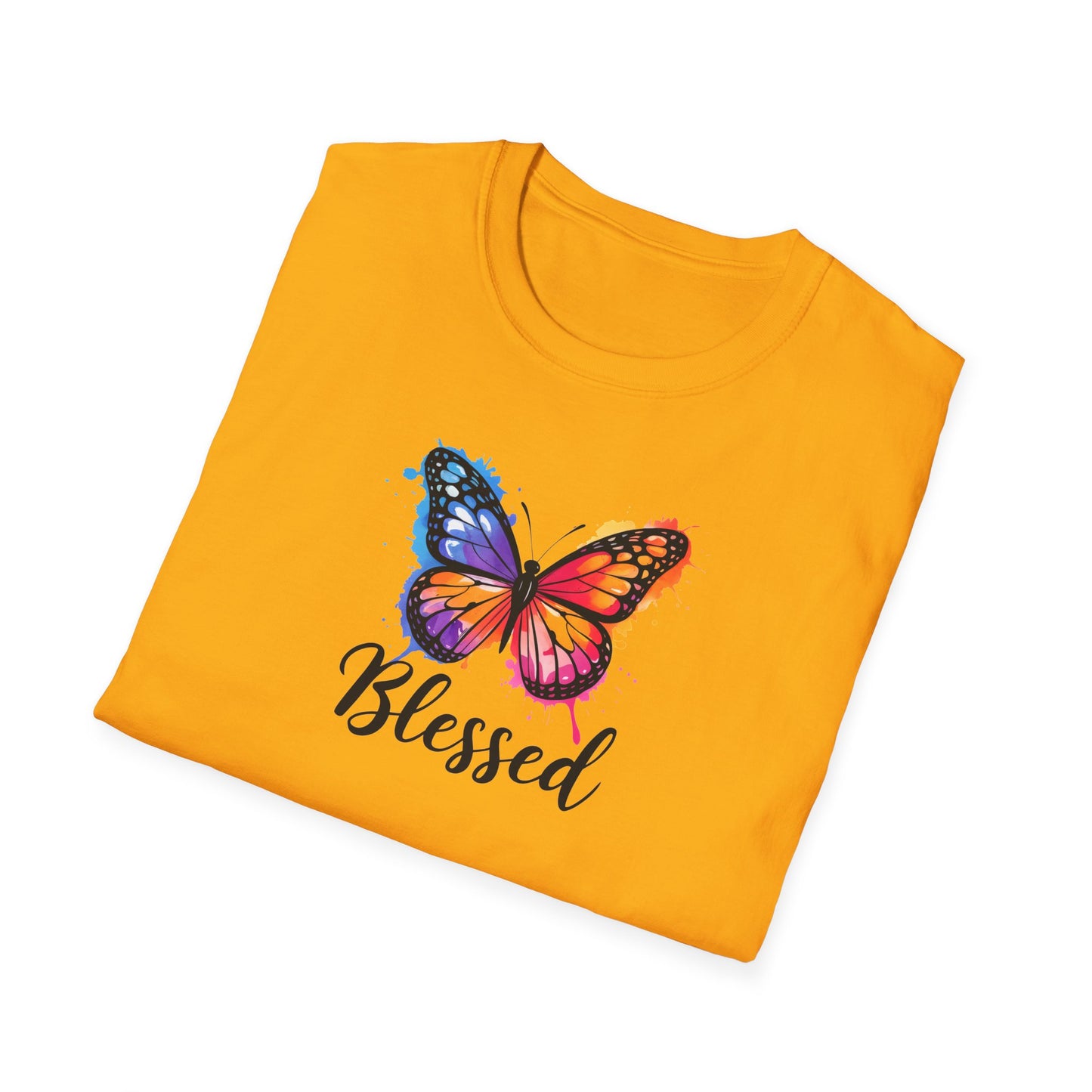 Color Splat Butterfly Unisex Softstyle T-Shirt