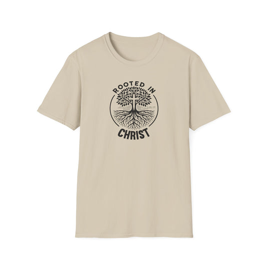 "Rooted In Christ" Front Print Unisex Softstyle T-Shirt