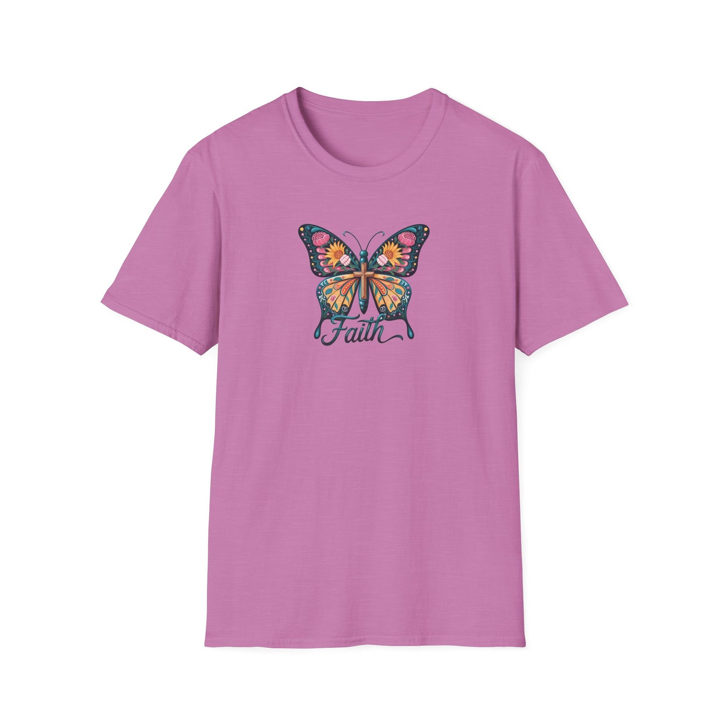 Faith Butterfly - Unisex Softstyle T-Shirt | Inspirational Tee, Gift for Her, Spring Fashion, Spiritual Wear, Summer Outfit