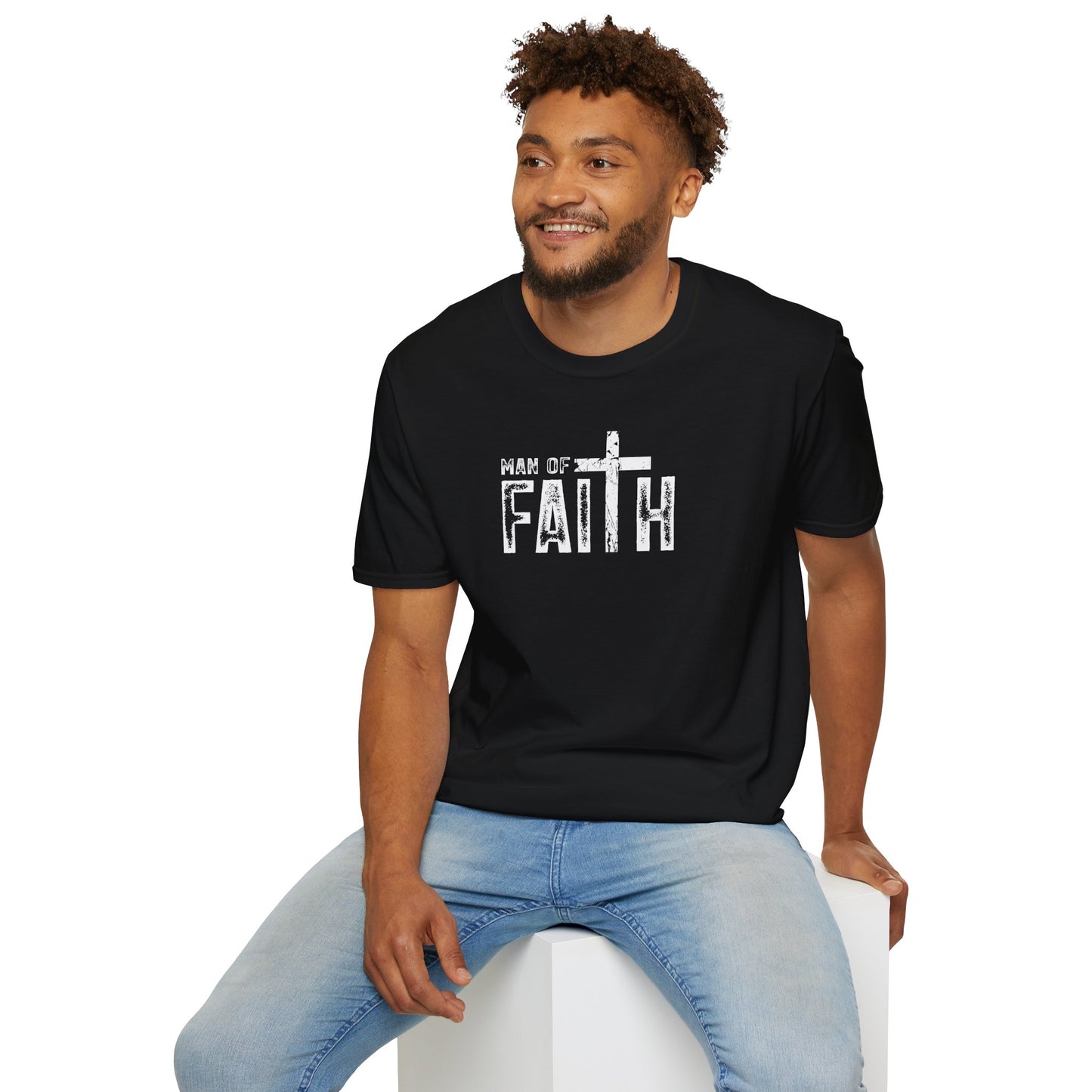 "Man of Faith" Retro Unisex Softstyle T-Shirt