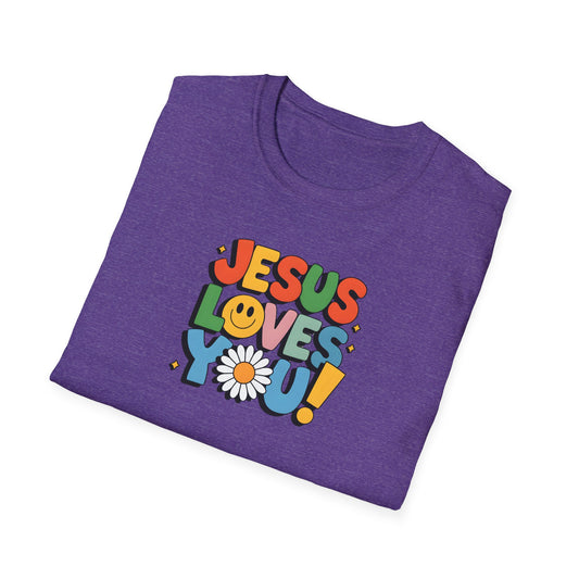 "Jesus Loves You" - Unisex Softstyle T-Shirt – Vibrant Faith-Inspired Tee