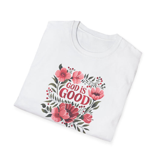Floral "God is Good" - T-Shirt for Inspirational Wear