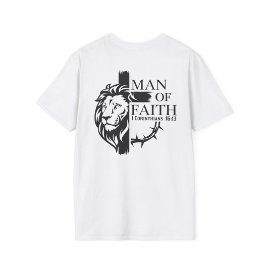 Man of Faith Back PrintUnisex Softstyle T-Shirt