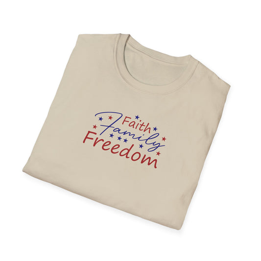 "Faith Family Freedom" Unisex Softstyle T-Shirt