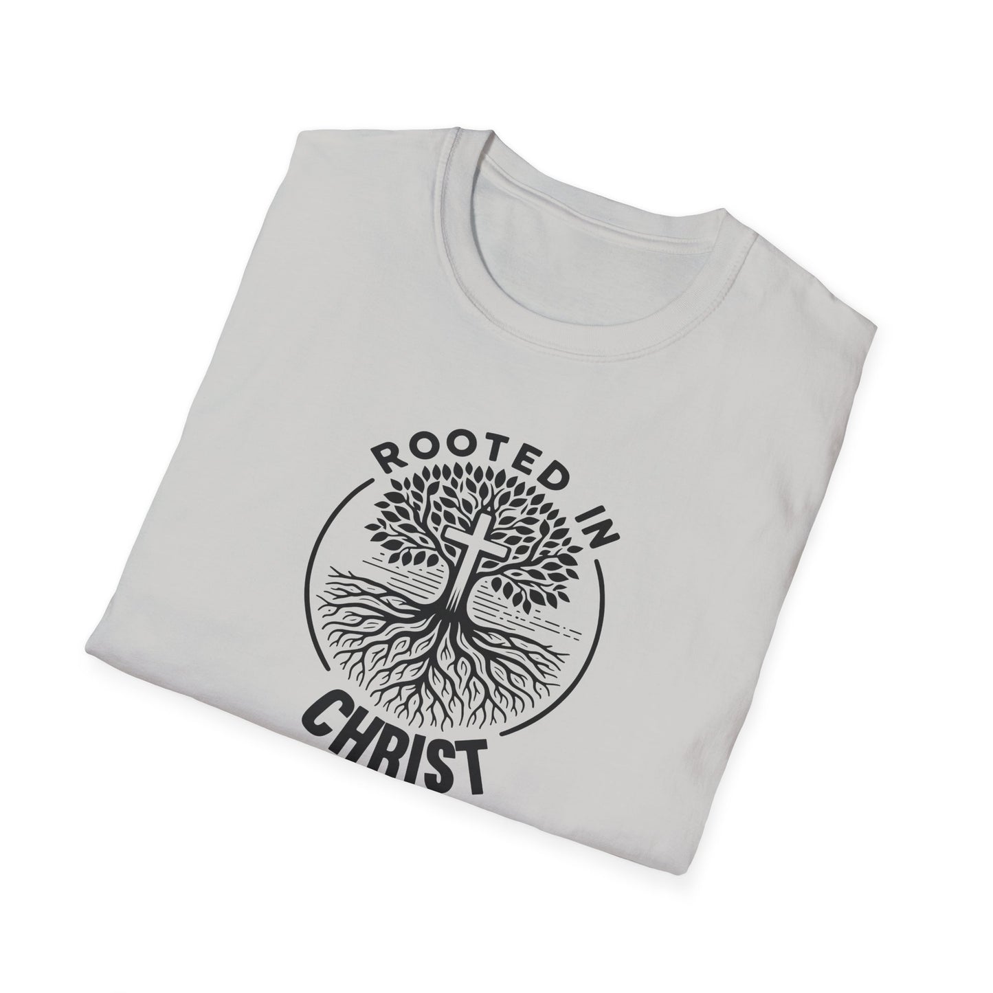 "Rooted In Christ" Front Print Unisex Softstyle T-Shirt