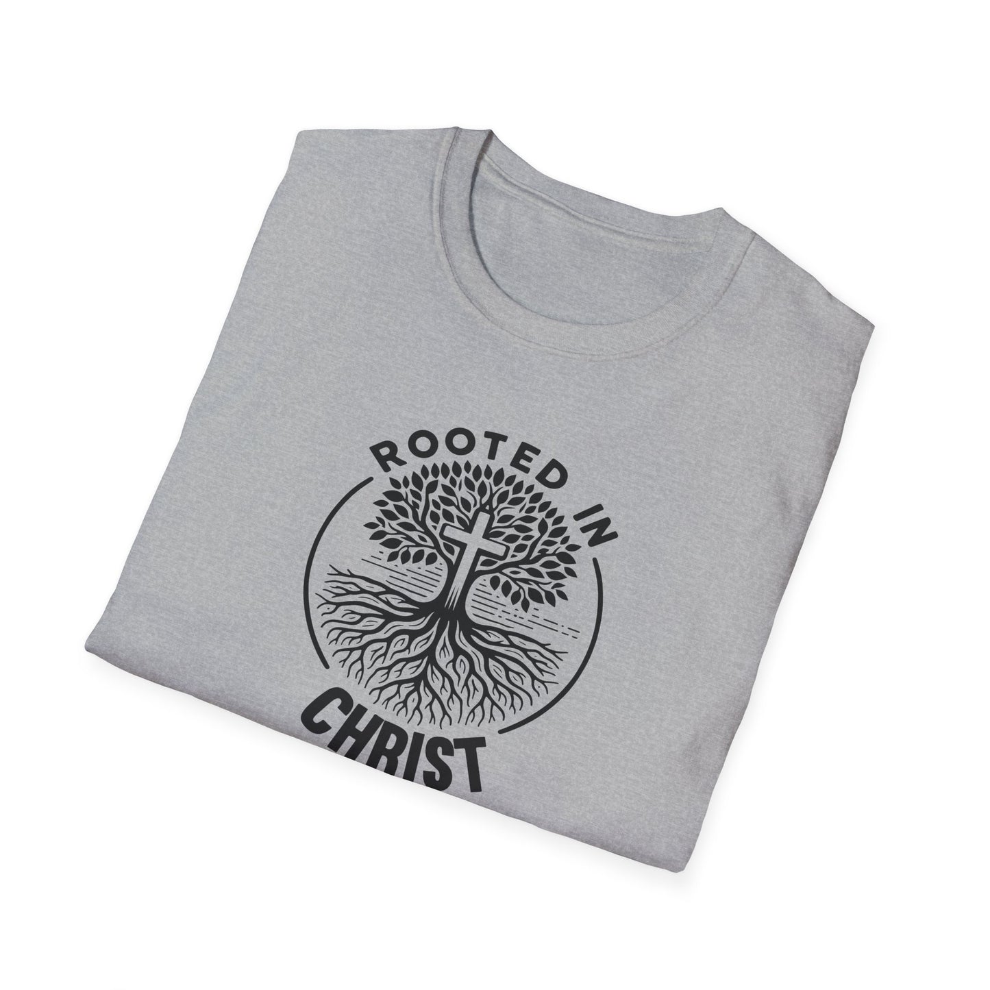 "Rooted In Christ" Front Print Unisex Softstyle T-Shirt