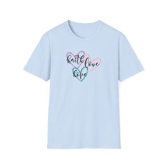 "Faith Love Hope"Unisex Softstyle T-Shirt