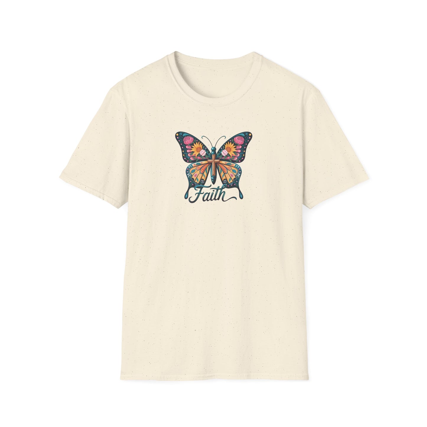 Faith Butterfly - Unisex Softstyle T-Shirt | Inspirational Tee, Gift for Her, Spring Fashion, Spiritual Wear, Summer Outfit