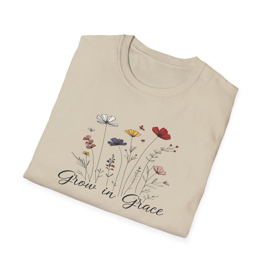 "Grow in Grace" Daisies - Unisex Softstyle T-Shirt