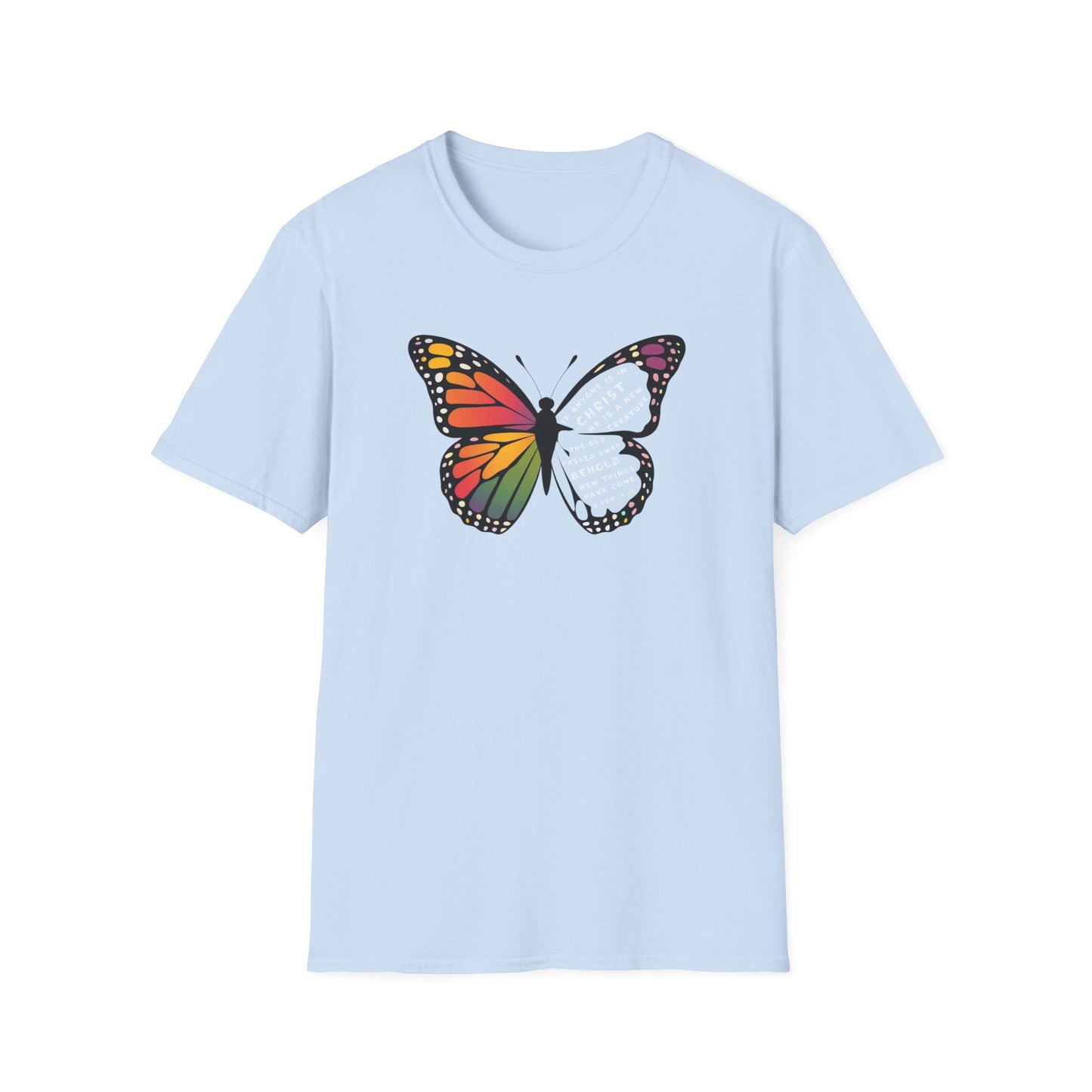 Bold & Colorful “New in Christ” Bible Verse Tee Unisex Softstyle T-Shirt