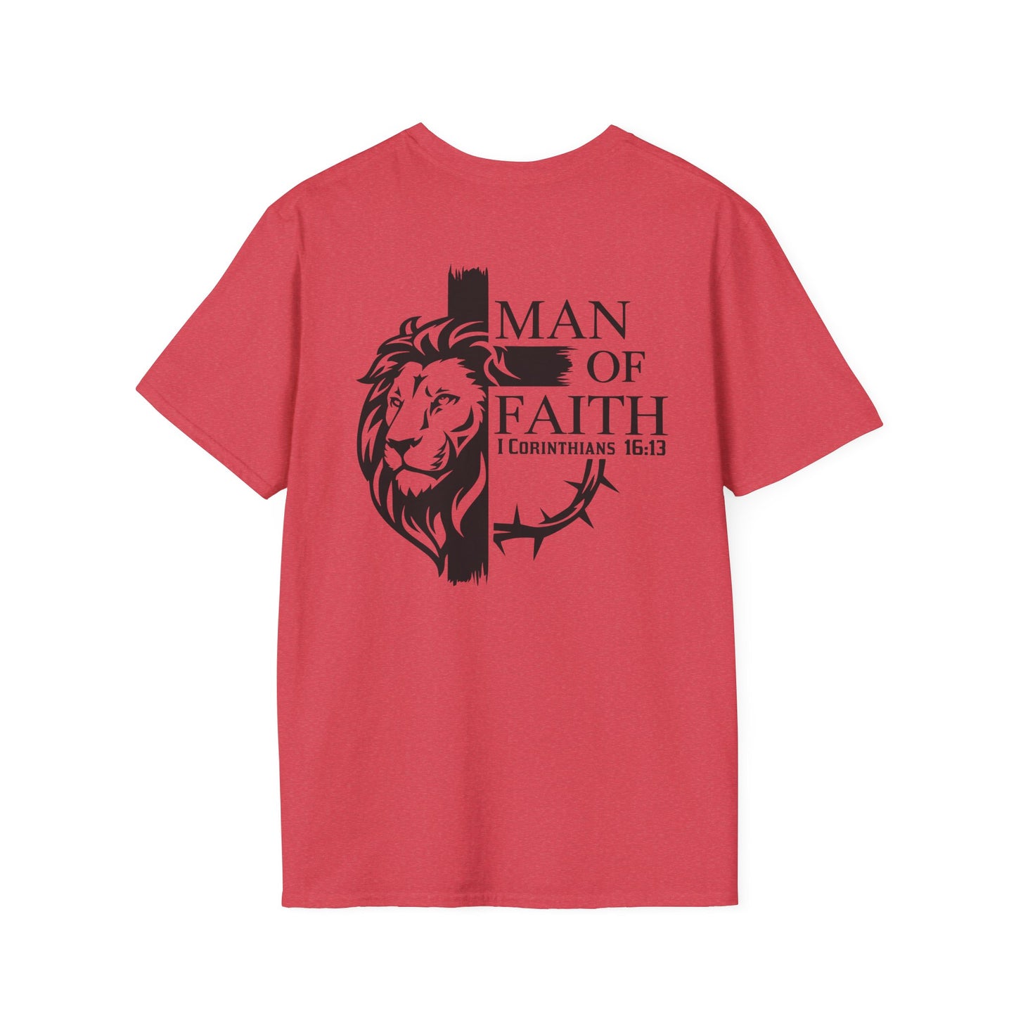 Man of Faith Back PrintUnisex Softstyle T-Shirt