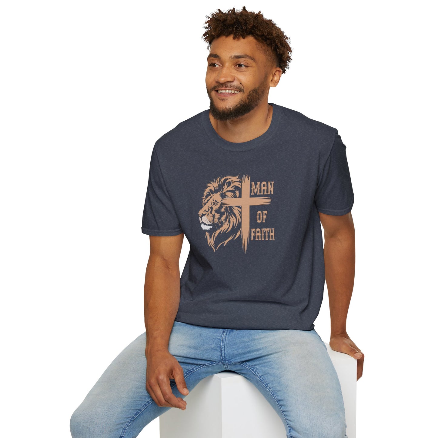 "Man of Faith" Front Print Unisex Softstyle T-Shirt