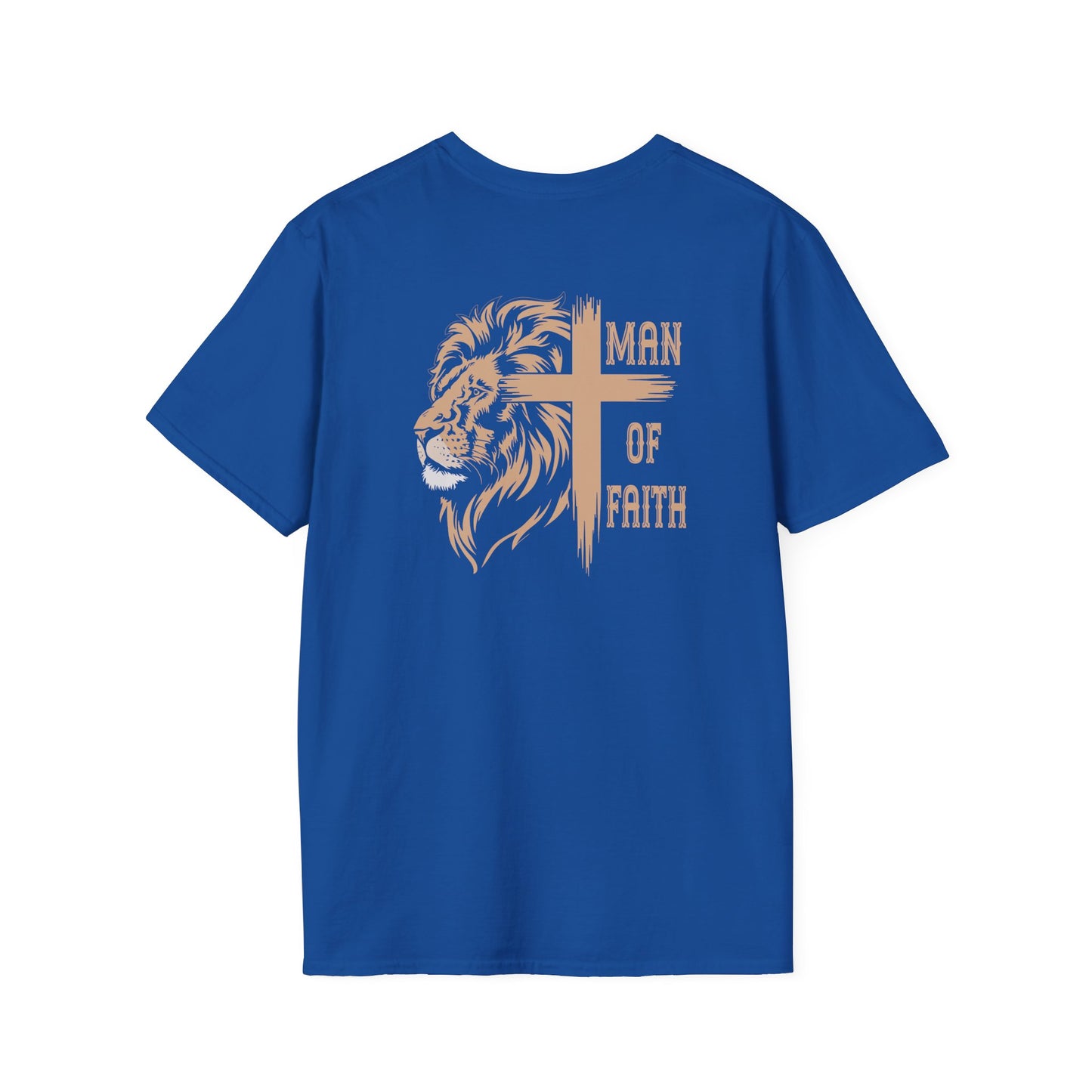 "Man of Faith" Back Print Unisex Softstyle T-Shirt