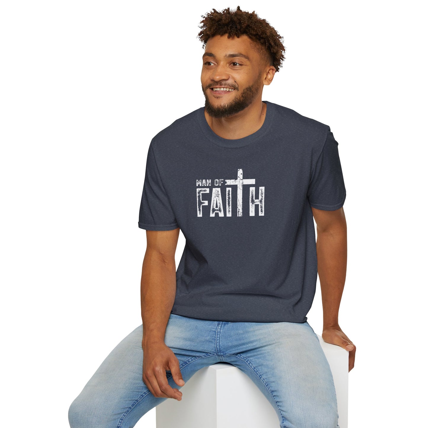 "Man of Faith" Retro Unisex Softstyle T-Shirt