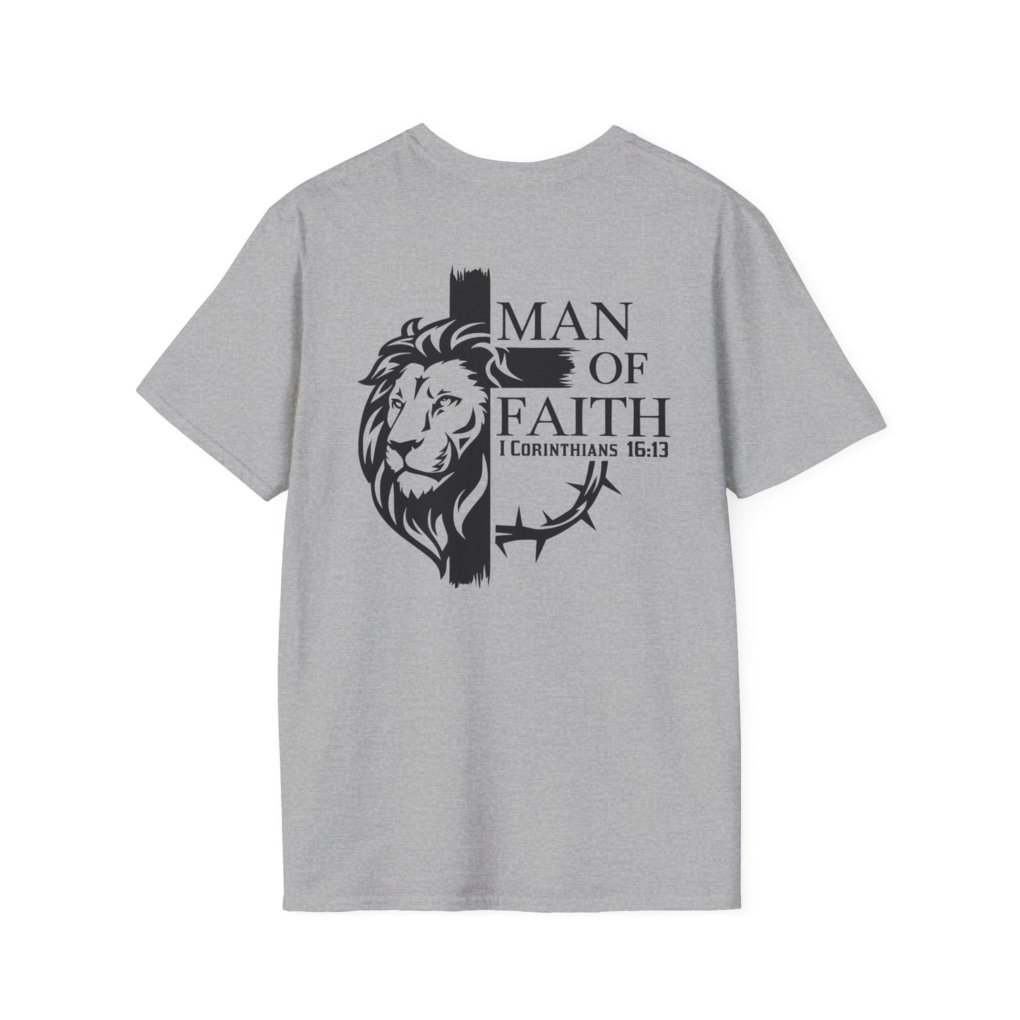 Man of Faith Back PrintUnisex Softstyle T-Shirt