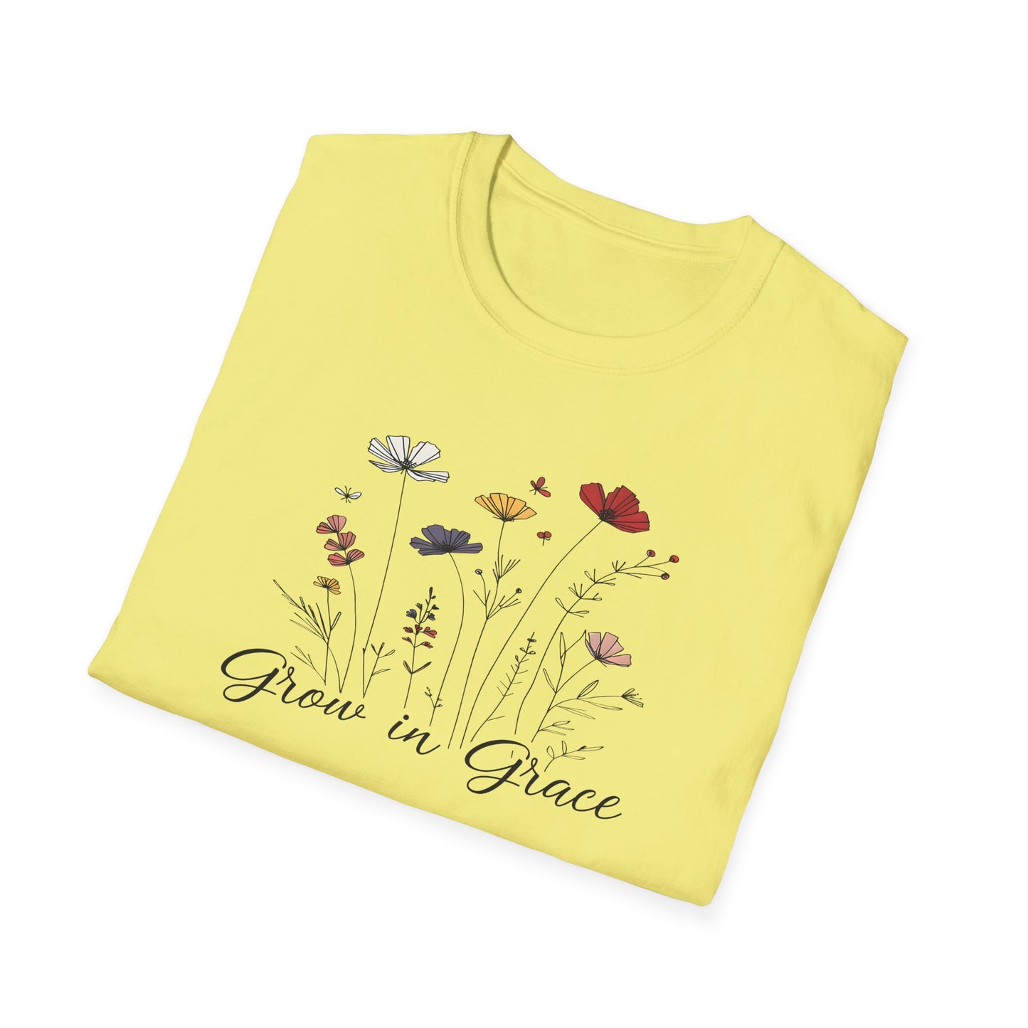 "Grow in Grace" Daisies - Unisex Softstyle T-Shirt