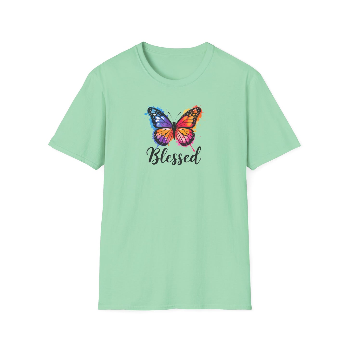 Color Splat Butterfly Unisex Softstyle T-Shirt