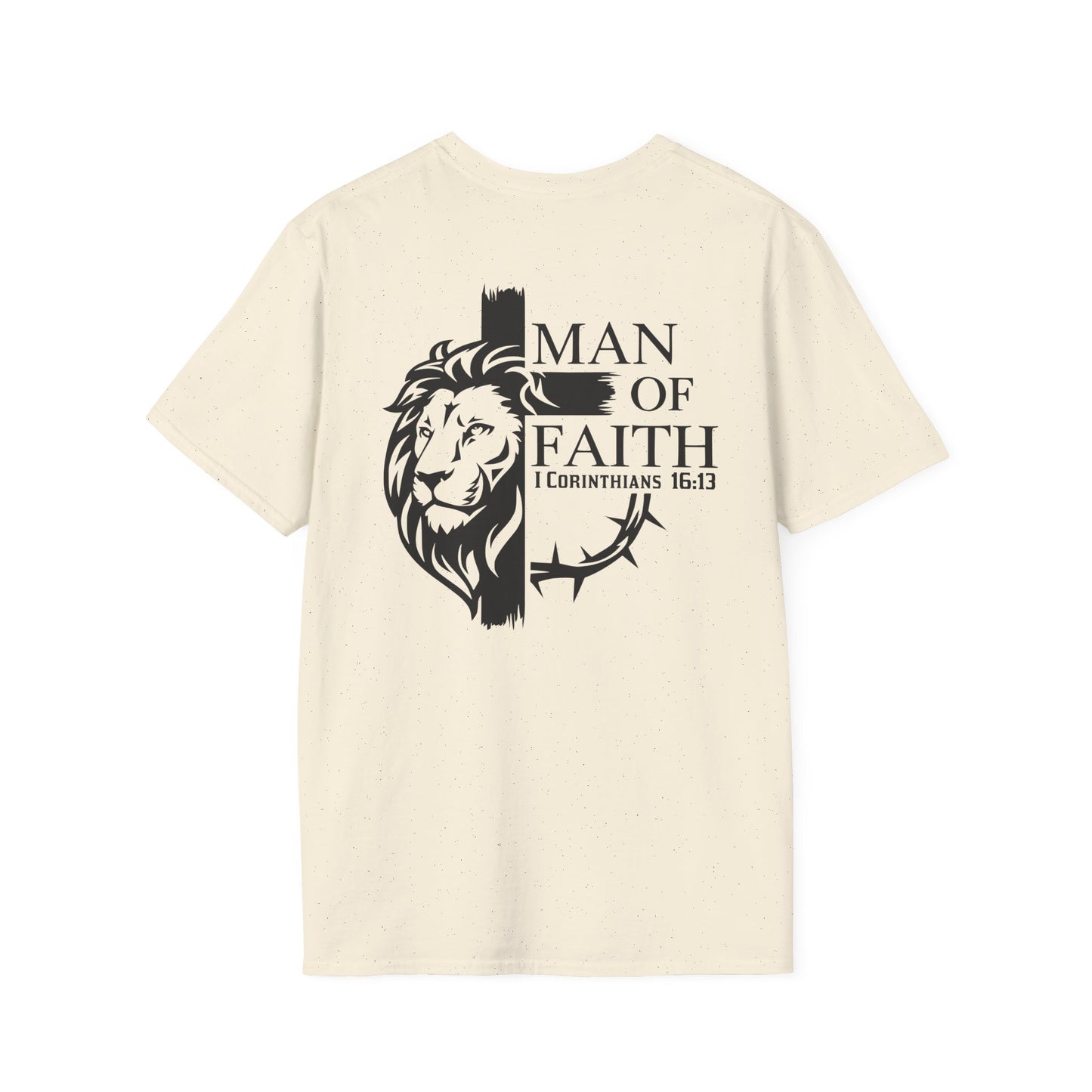 Man of Faith Back PrintUnisex Softstyle T-Shirt