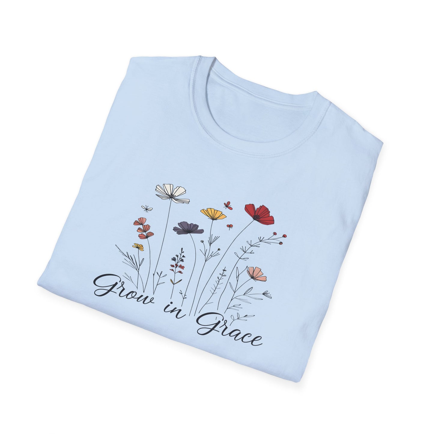 "Grow in Grace" Daisies - Unisex Softstyle T-Shirt