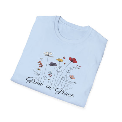 "Grow in Grace" Daisies - Unisex Softstyle T-Shirt