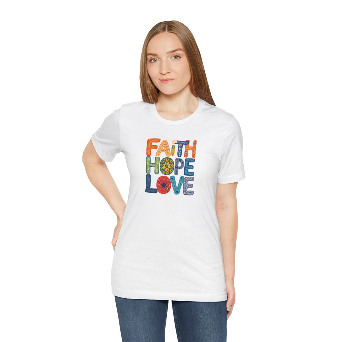 "Faith Hope Love" - Unisex Softstyle T-Shirt - Inspirational Graphic Tee