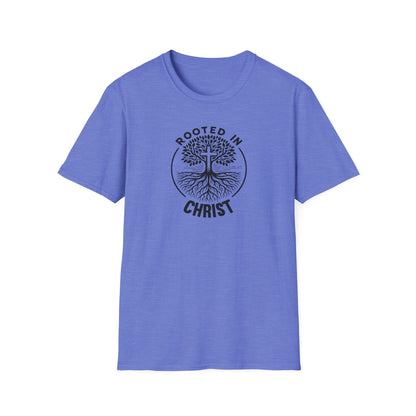 "Rooted In Christ" Front Print Unisex Softstyle T-Shirt