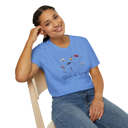 "Grow in Grace" Daisies - Unisex Softstyle T-Shirt