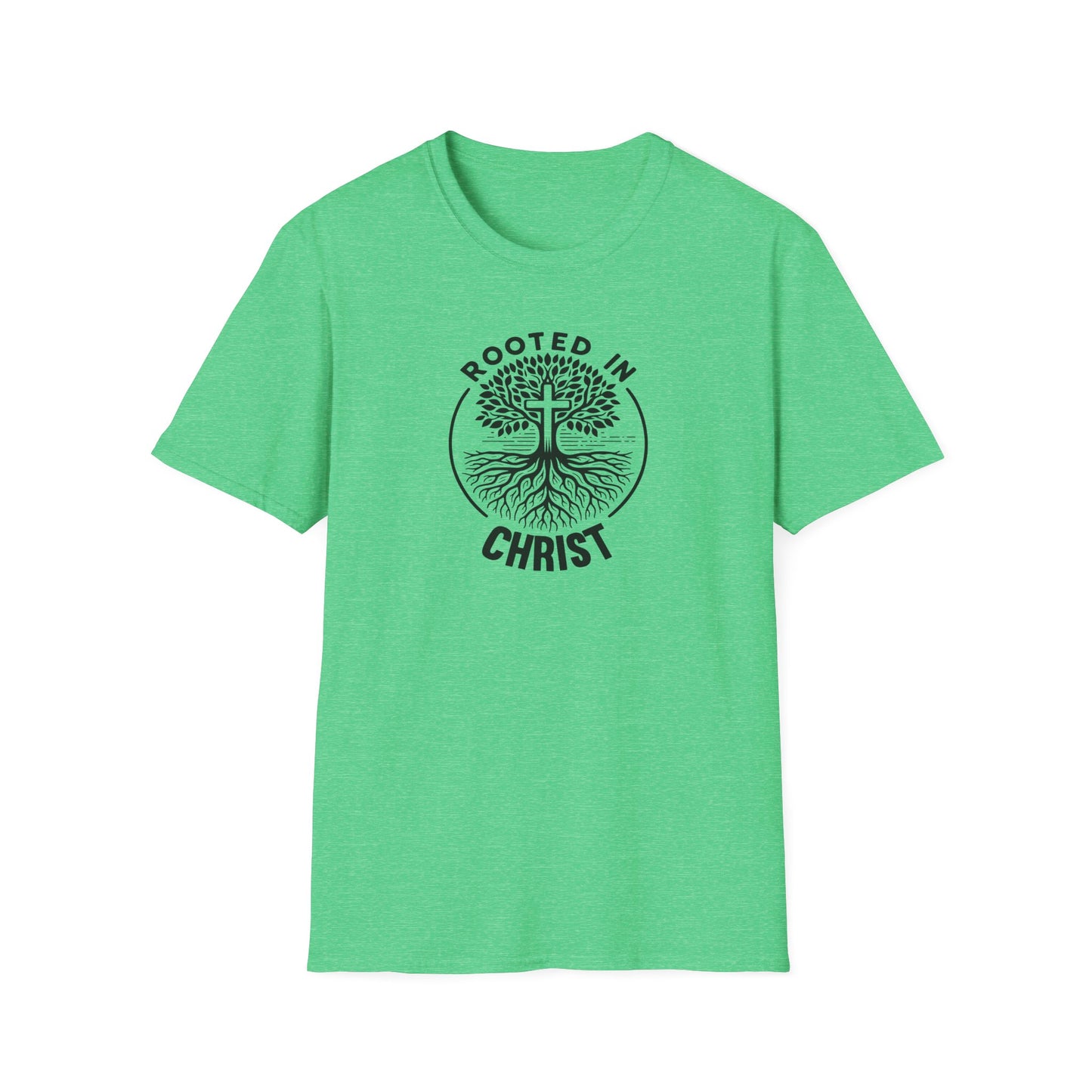 "Rooted In Christ" Front Print Unisex Softstyle T-Shirt