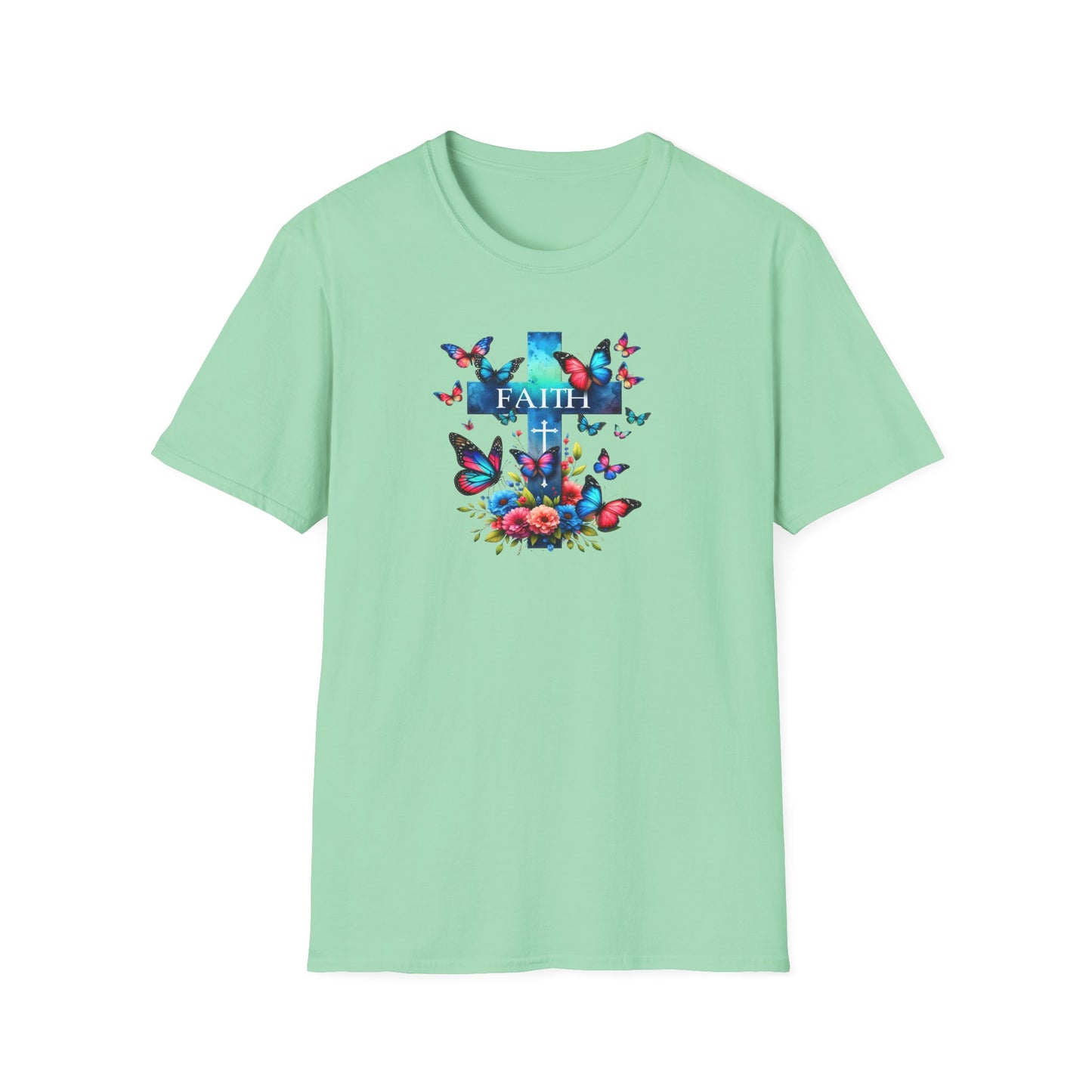 "Faith and Nature" -  Unisex T-Shirt - Christian, Butterfly Design