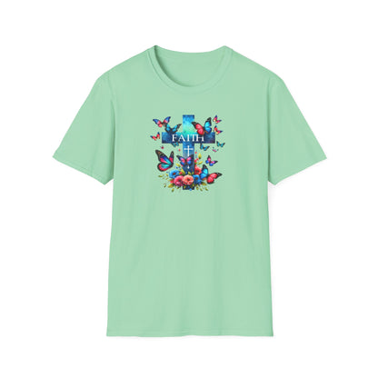 "Faith and Nature" -  Unisex T-Shirt - Christian, Butterfly Design
