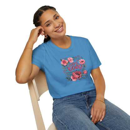 Floral "God is Good" - T-Shirt for Inspirational Wear