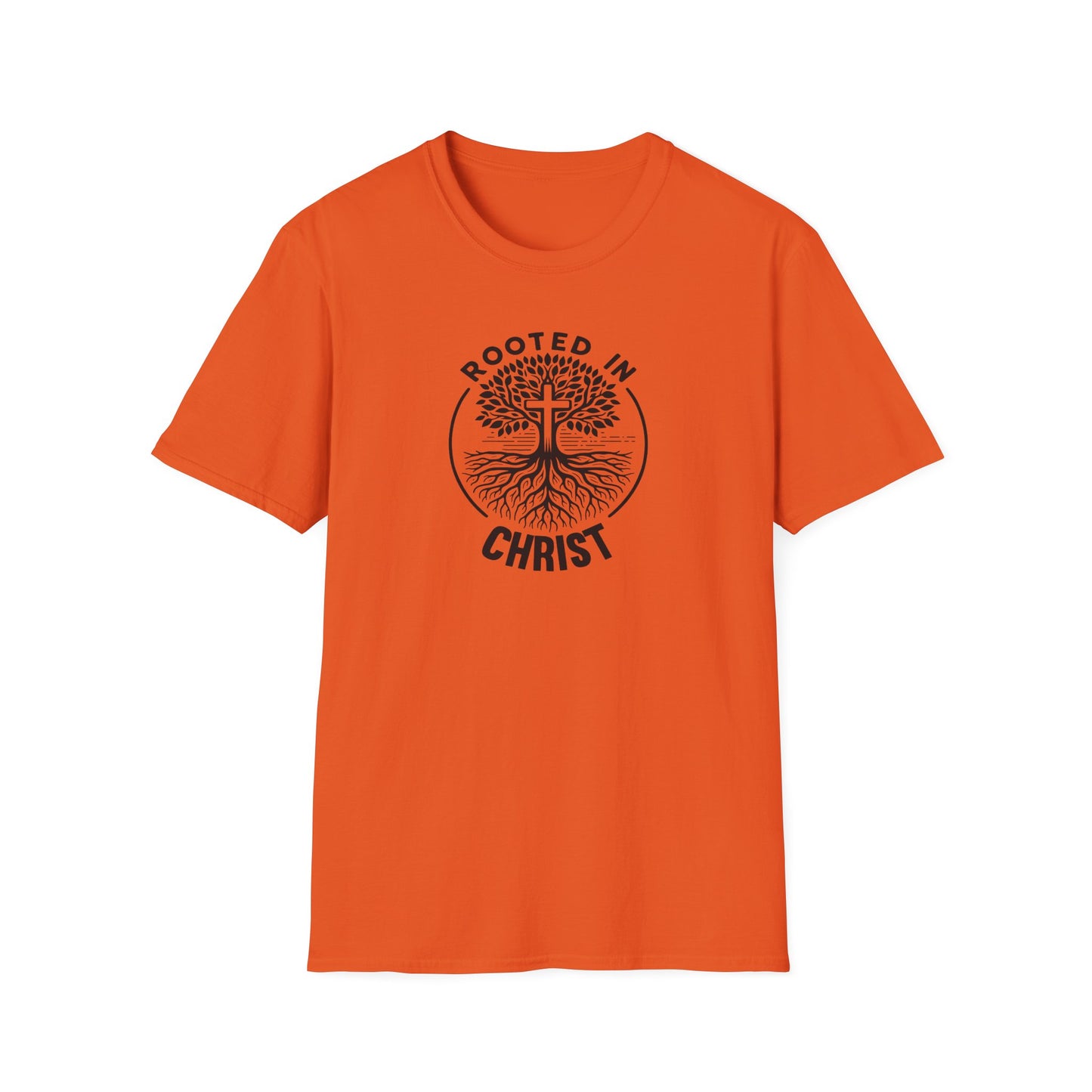 "Rooted In Christ" Front Print Unisex Softstyle T-Shirt
