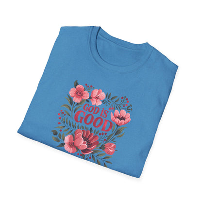 Floral "God is Good" - T-Shirt for Inspirational Wear