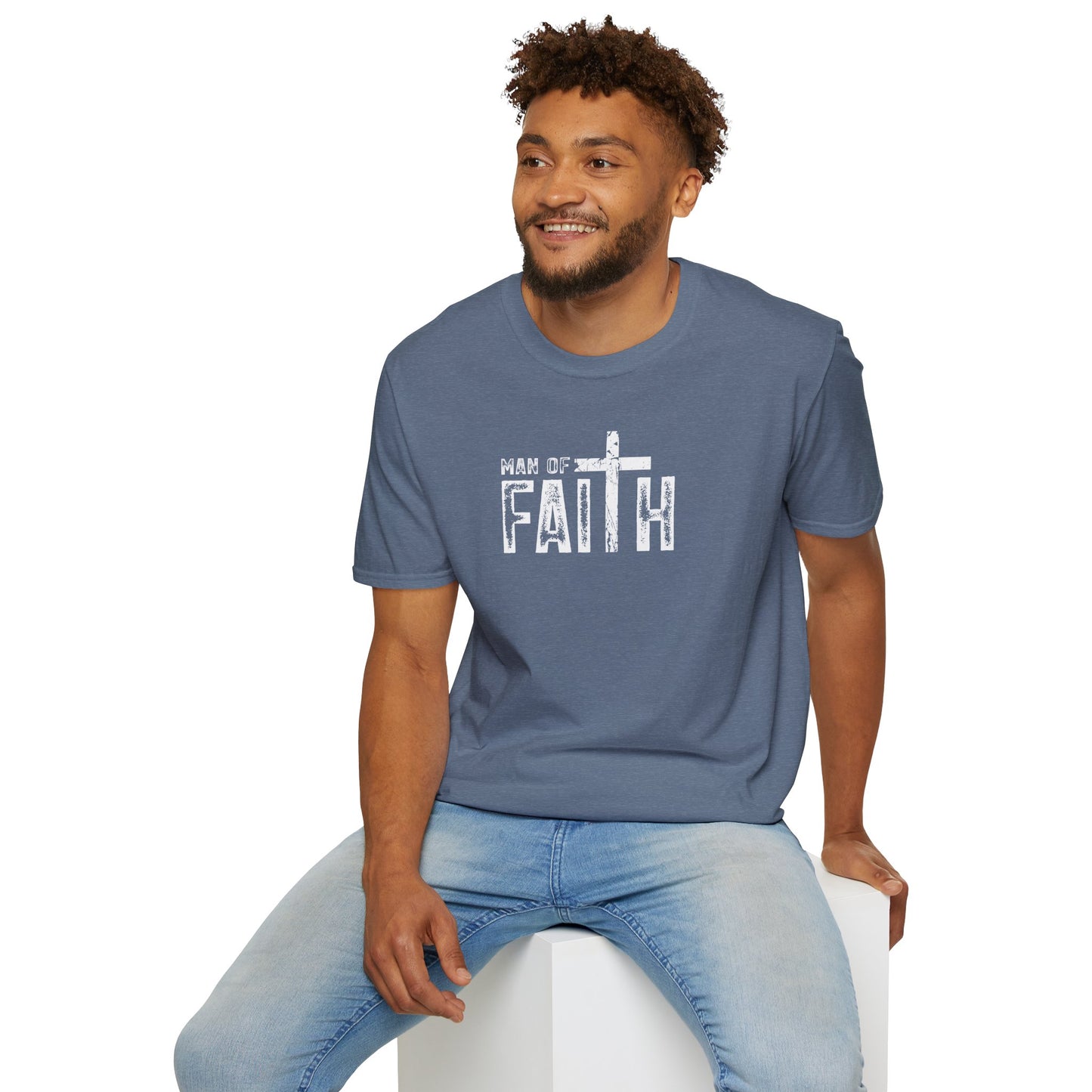 "Man of Faith" Retro Unisex Softstyle T-Shirt