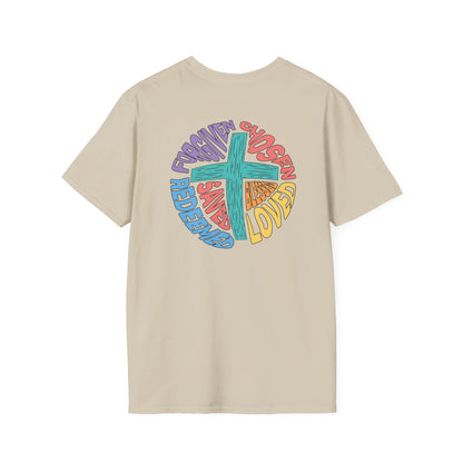 Retro Cross Circle - Unisex Softstyle T-Shirt