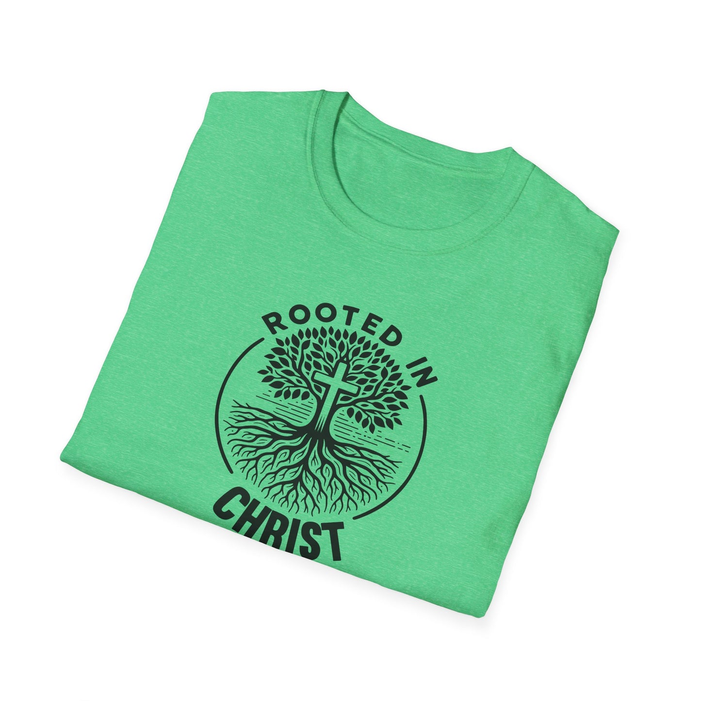 "Rooted In Christ" Front Print Unisex Softstyle T-Shirt