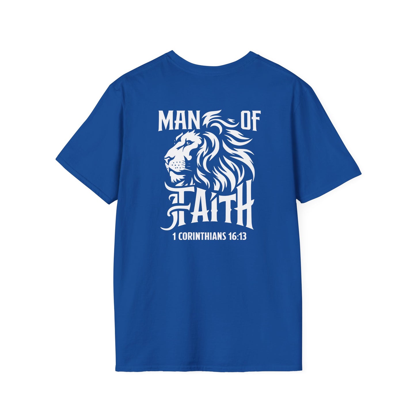 Man of Faith 1 Corth Back Print  Unisex Softstyle T-Shirt