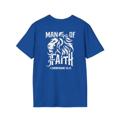 Man of Faith 1 Corth Back Print  Unisex Softstyle T-Shirt