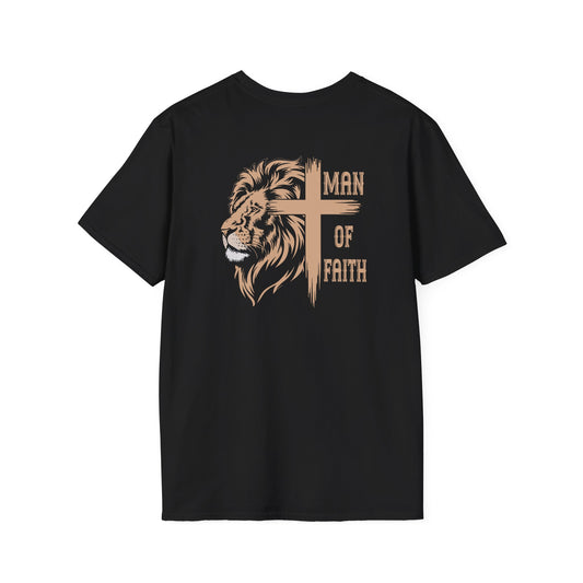 "Man of Faith" Back Print Unisex Softstyle T-Shirt