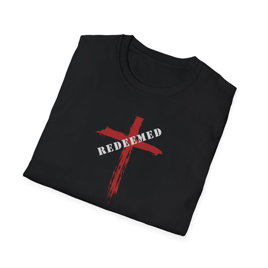 "Redeemed" Relays the message that God has paid the price for my sins through His Son's sacrifice Unisex Softstyle T-Shirt