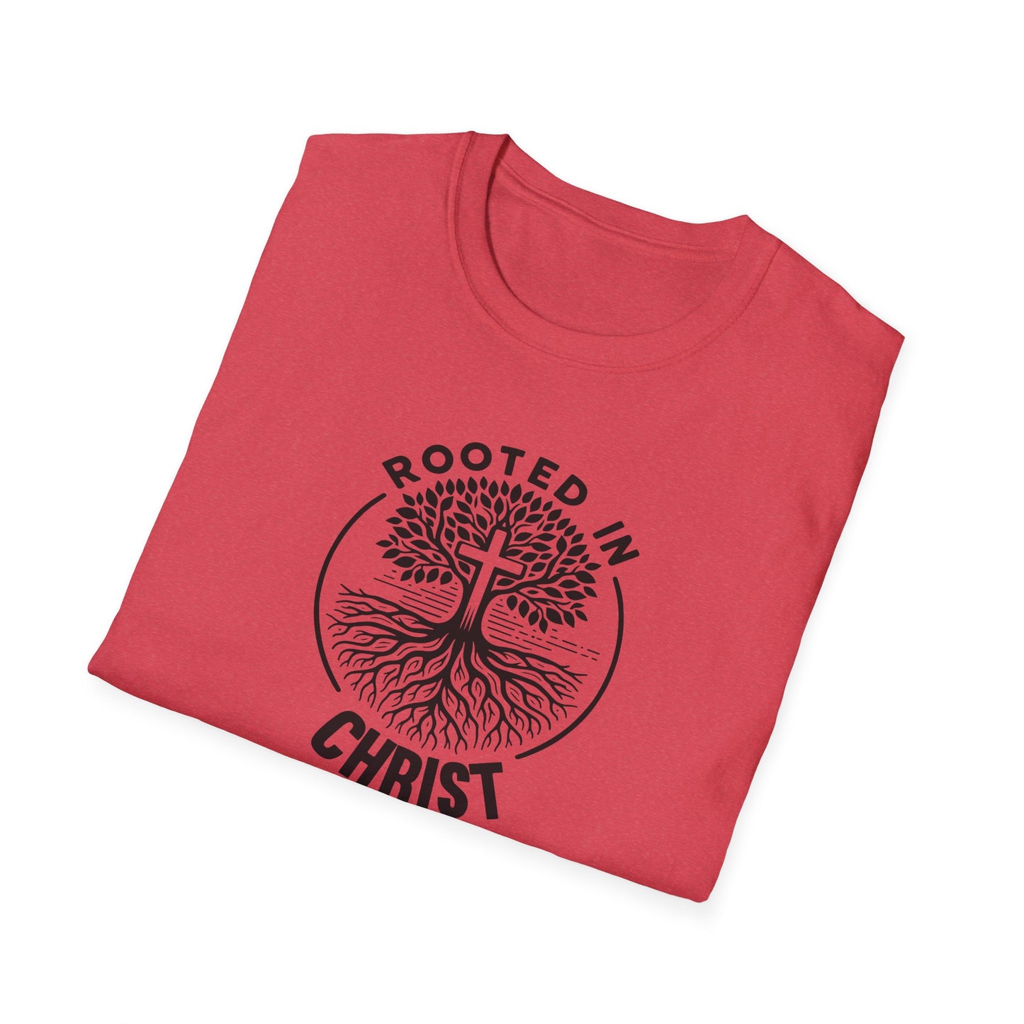 "Rooted In Christ" Front Print Unisex Softstyle T-Shirt