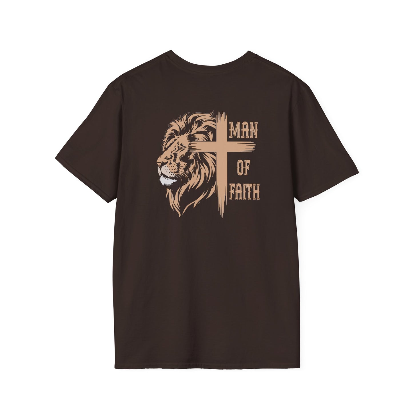 "Man of Faith" Back Print Unisex Softstyle T-Shirt