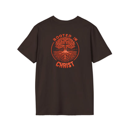 "Rooted In Christ" Back Print Unisex Softstyle T-Shirt
